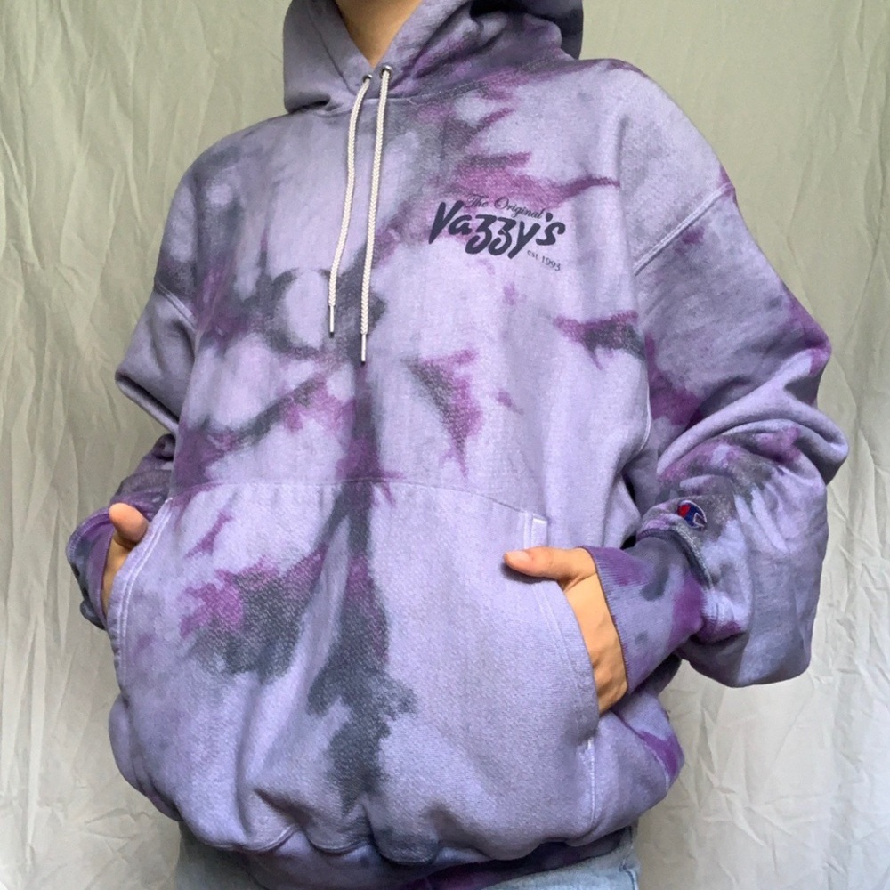 Custom Champion “Vazzy’s” Tie Dye Sweatshirt